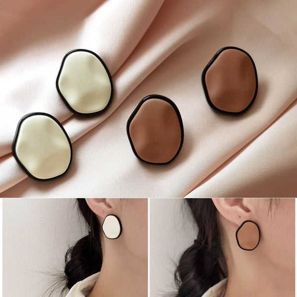 Women Gift Round Earrings Jewelry Stud Earrings Enamel Earring Geometric