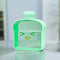 Clear Water Bottles Bread Shape Cup with Rotatable Threaded Lids (Green) Newly