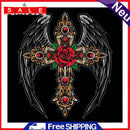 Full Embroidery DIY Canvas Stamped 11CT Cross Stitch Black Wings Kit Ornaments