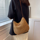 Summer Straw Crossbody Bag Women Beach Holiday Woven Shoulder Handbag Purses