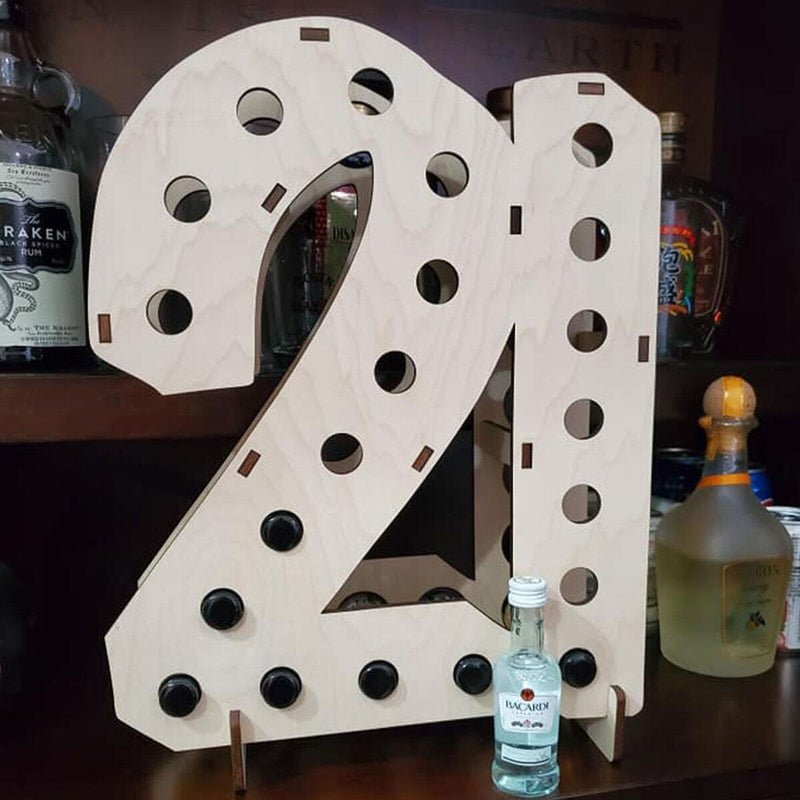 Creative 21st Birthday Wine Rack Bar Wine Display Storage Hanger Wooden Cra