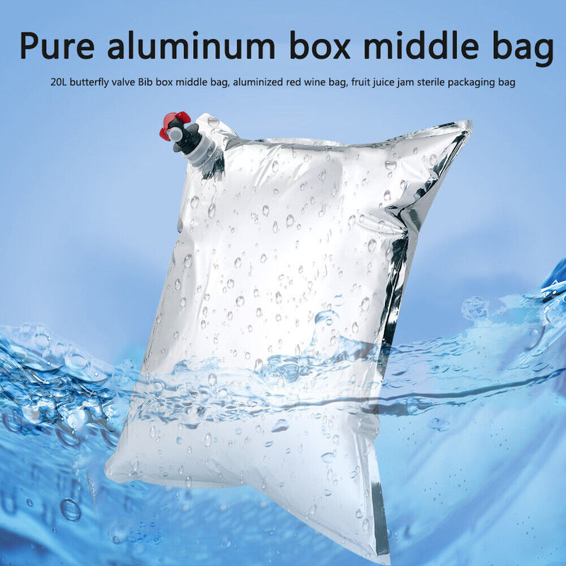 5pcs 20L Aluminum Foil BIB Bag Beer Wine Juice Storage Bag-in-Box with Tap Newly