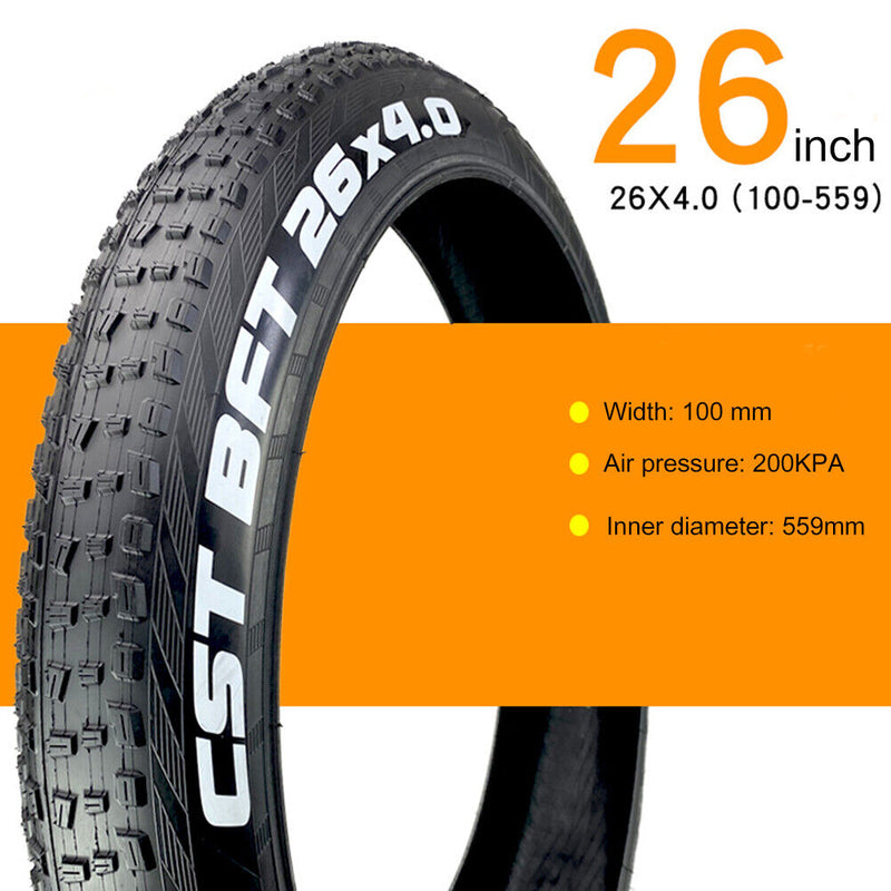 CST Bicycle Tyre Beach Bike Tire 26x4.0 Snow Bike Widened Bike Anti Brief Tires