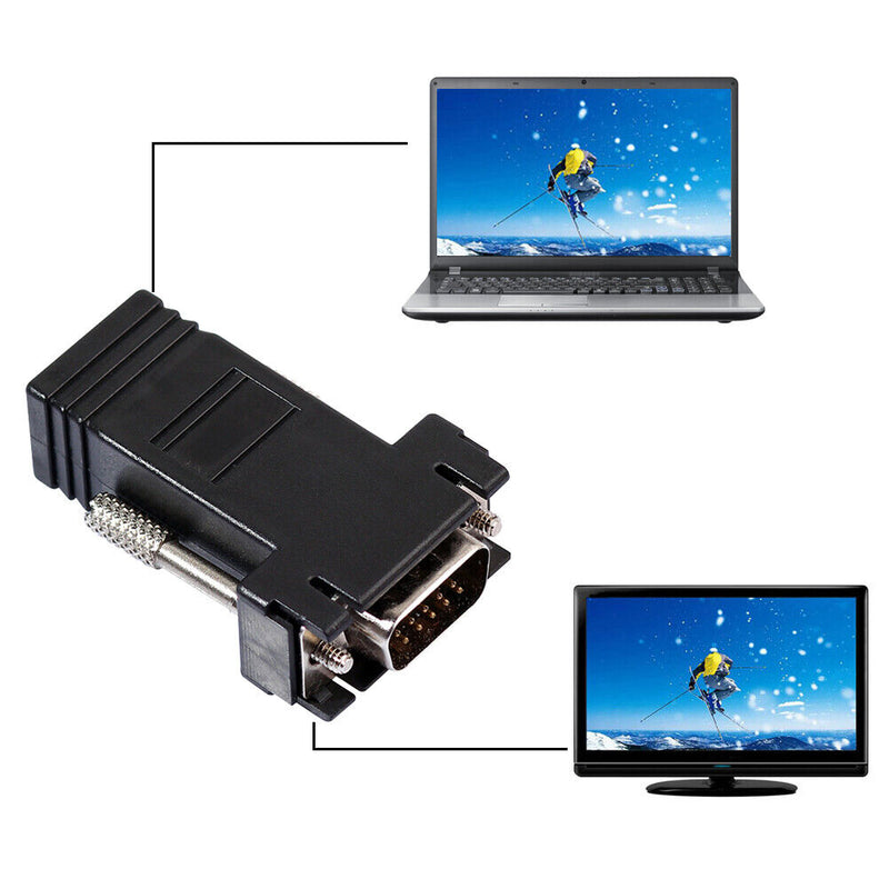 VGA Extender Female/Male, LAN Cat5 Cat5e/6 RJ45 Ethernet Female Adapter