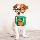 Xmas Dog Decorative Outfit Pet Hat Collar Bib Dress up (Green Saliva Towel)