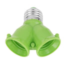 E27 to 2E27 Lamp Holder Converter Socket Splitter Adapter Bulb Base (Green)
