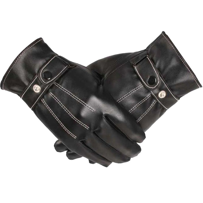 Winter Warm Men Accessories Touch Screen Leather Gloves Full Finger Mittens