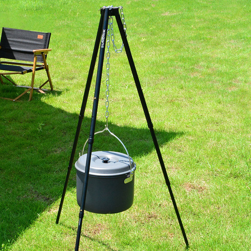 SUNDICK Campfire Tripod Barbecue Grill Hanging Tripod for Outdoor Picnic Cooking