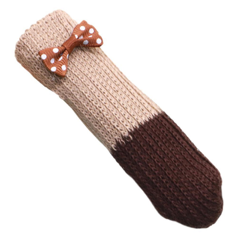 40pcs Cute Table Chair Leg Cover Foot Sock Floor Protectors (Beige+Brown)