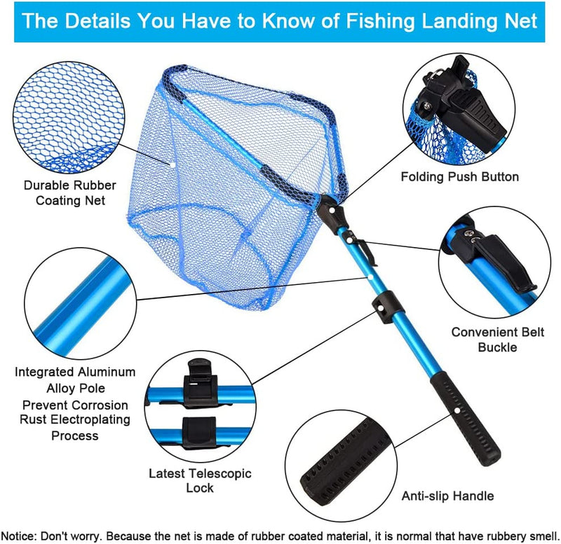 Folding Fishing Net for Freshwater Saltwater Landing Net for Collapsible Kayak