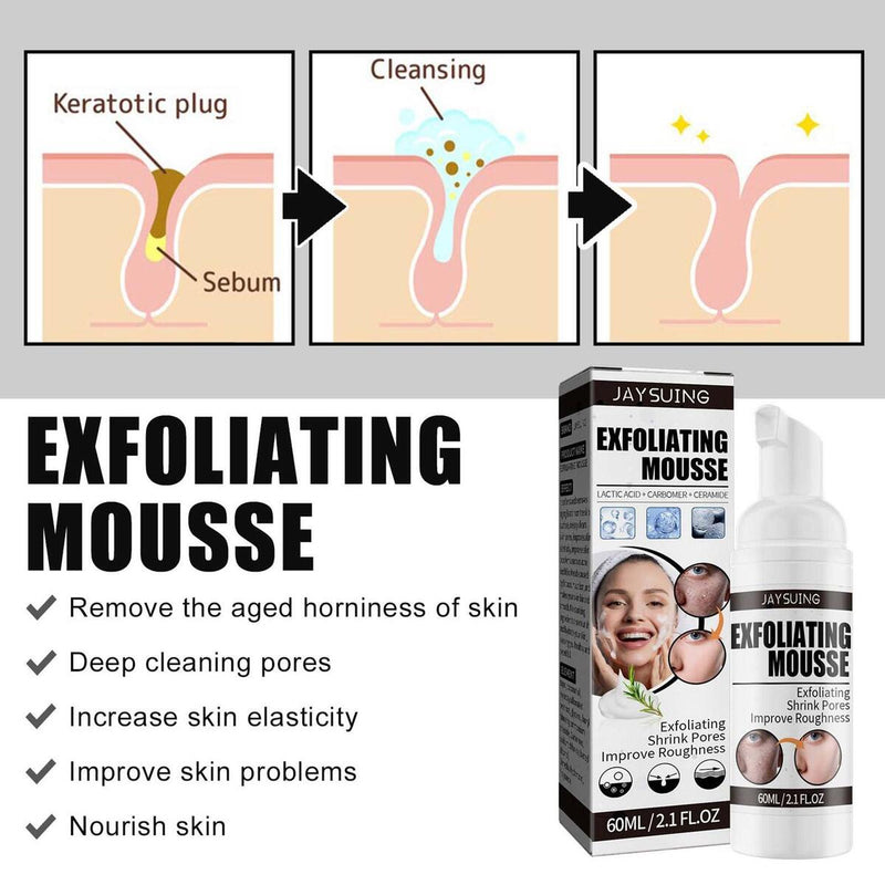 60ml Facial Exfoliating Mousse Deep Remove Cleaning Peeling Gel Skin Care Smoot&