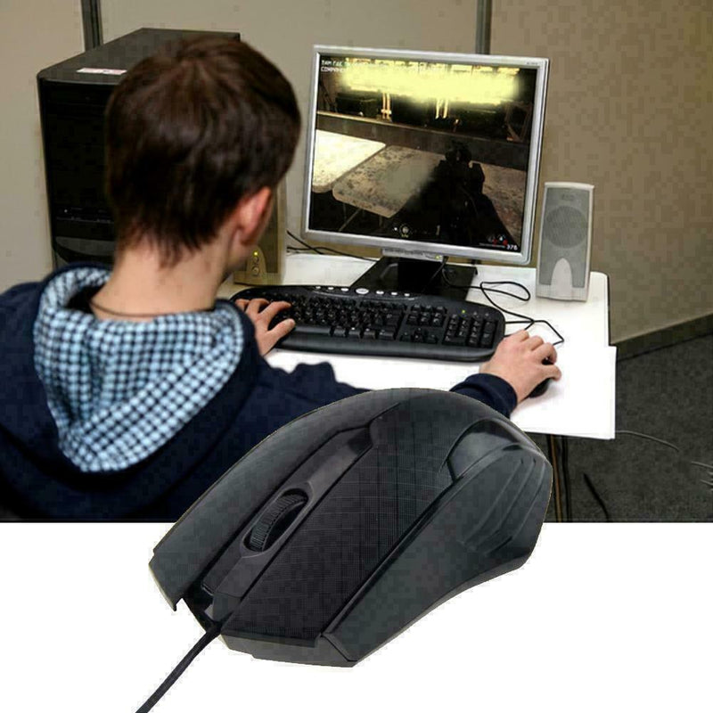 USB Interface Wired Scroll Wheel Mouse Gaming Mice Desktop For PC O3Z4