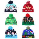 Knitted Christmas Hat with LED Light Xmas Glowing Warm Caps Ornaments (Style A)