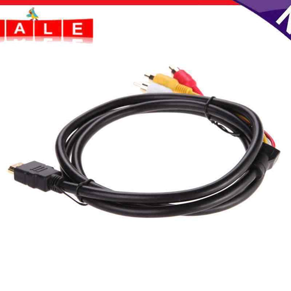 1.5m HDMI Male, 3 RCA Audio Video AV Component Cable 5ft Component Signal