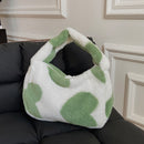 Female Fluffy Hit Color Shoulder Bag Women Casual Single Shoulder Strap Handbag
