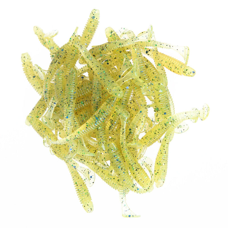 50pcs 50mm Soft Lures Artificial Loach Fishing Bait Swimbait Worm Tackle