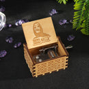 Retro Carved Wooden Musical Box Hand Cranked Children Birthday Gift Home Decor