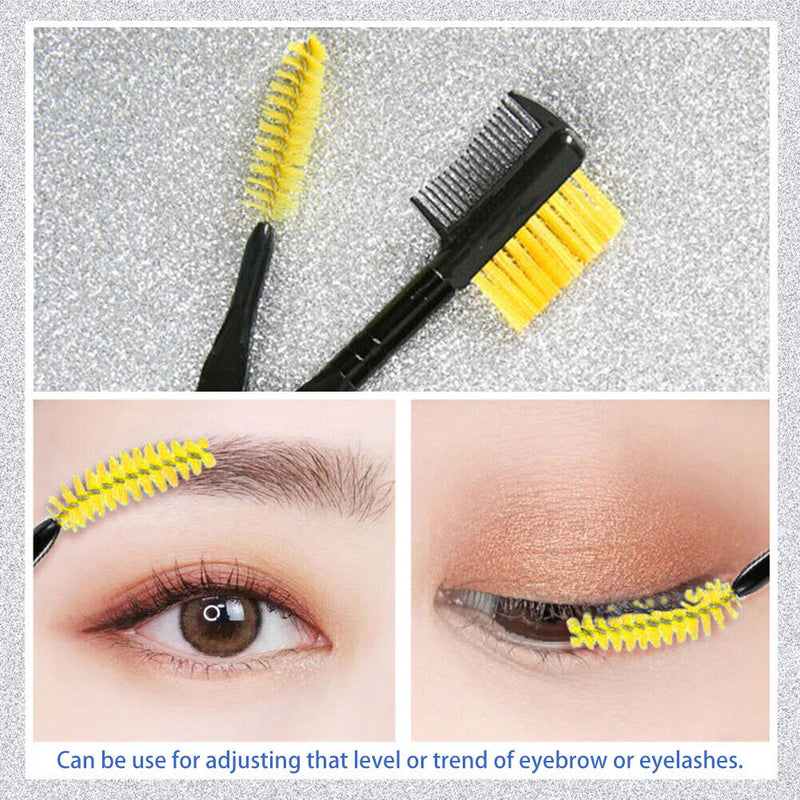 Double-ended Eyebrow Eyelash Brushes with Safe Round Comb Teeth Cosmetic Tool