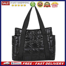 Retro Quilted Lattice Large Shoulder Bag Women Solid Color Nylon Shopping Bags
