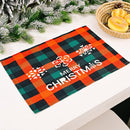 Linen Plaid Place Mat Tableware Pad Heat Insulation Dine Placemat for Xmas De