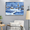 Full Embroidery Winter Snow Printed Canvas DIY 11CT Needlework Sets Home Decor