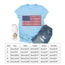 Independence Day Print USA Flag Tea T-Shirt (Light Blue M)