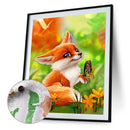 Little Fox Butterfly Paint By Numbers Kit DIY Frameless Picture On Canvas
