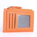 5pcs Women PU Solid Card Holder Money Bag Multi-slot Mini Wallet(Orange)