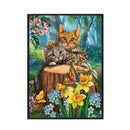 DIY Cotton Thread Three Kittens Printed Full Cross Stitch Kit Handicraft Gifts