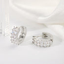 Zircon Ear Buckle Diamond Earrings Ear Piercing Double Rows Zircon Ear Stud