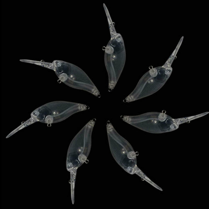 10pcs Unpainted Fishing Lure Body 8.8cm/7.12g Transparent SALE Lure Blank G3G8