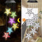 Solar Color Changing Wind Chime Lamps Star Moon Pendant Garden Light (A) Newly