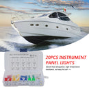 20pcs T5 T10 LED Bulbs Wedge Bulbs for Car Dash Gauge Instrument Cluster Light