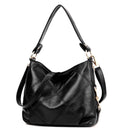 Women Bag Soft PU Leather Messenger Totes Handbags Shoulder Bags(Black)