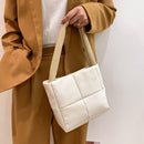 Female Quilted Padded Armpit Bag Lattice Pattern Tote Winter Casual Shoulder Bag