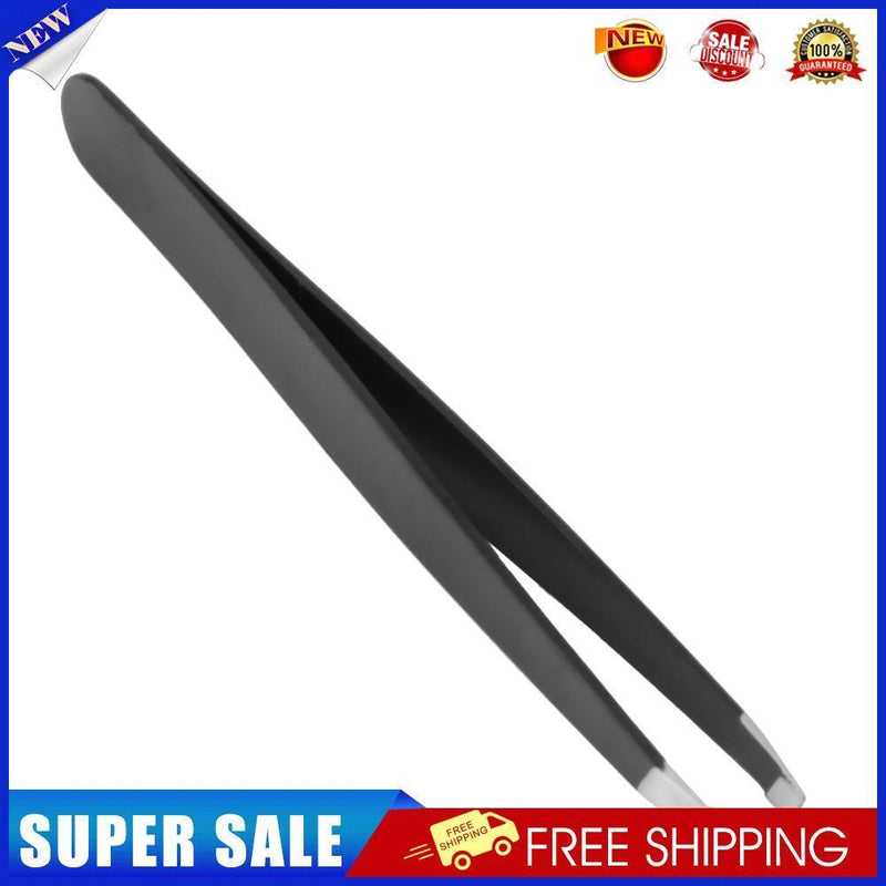 Pro Oblique Eyebrow Tweezers Stainless Steel Eyebrow Shaping(Black)