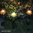 2pcs LED Solar Light Chrysanthemum Lawn Stake Lamps Garden Decor (Yellow) Newly