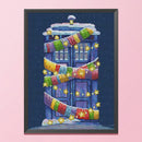DIY Cotton Thread Christmas Shop Printed Full Cross Stitch Handmade Handicraft