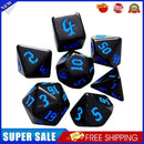 7pcs/Set Multi-Sided Digital Dices D4 D6 D8 D10 D12 D20 for TRPG (Blue)