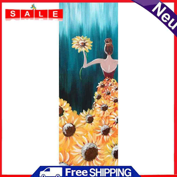 Frameless Oil Paint By Numbers DIY Flowered Skirt Girl Picture Craft for Home