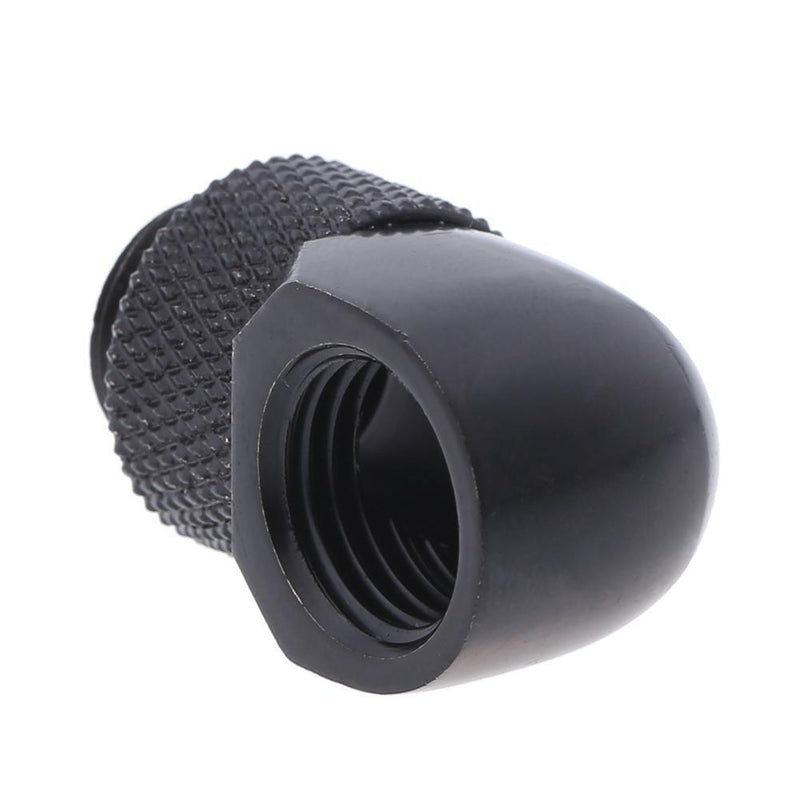 G1/4 Inner Outer Dual Thread 90 Degree Rotary Water Tube Connector(Black) Newly