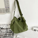 Soft Canvas Shoulder Crossbody Bag Large Capacity Casual Handbags (Coffee)