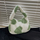 Female Fluffy Hit Color Shoulder Bag Women Casual Single Shoulder Strap Handbag