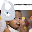 Cartoon Silicone Kids Bib Waterproof Baby Feeding Adjustable Apron (Grey) Newly