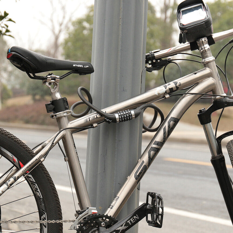 WHEEL UP Anti Theft Steel Cable Lock MTB Bicycle Padlock (Password 1.2m) Newly