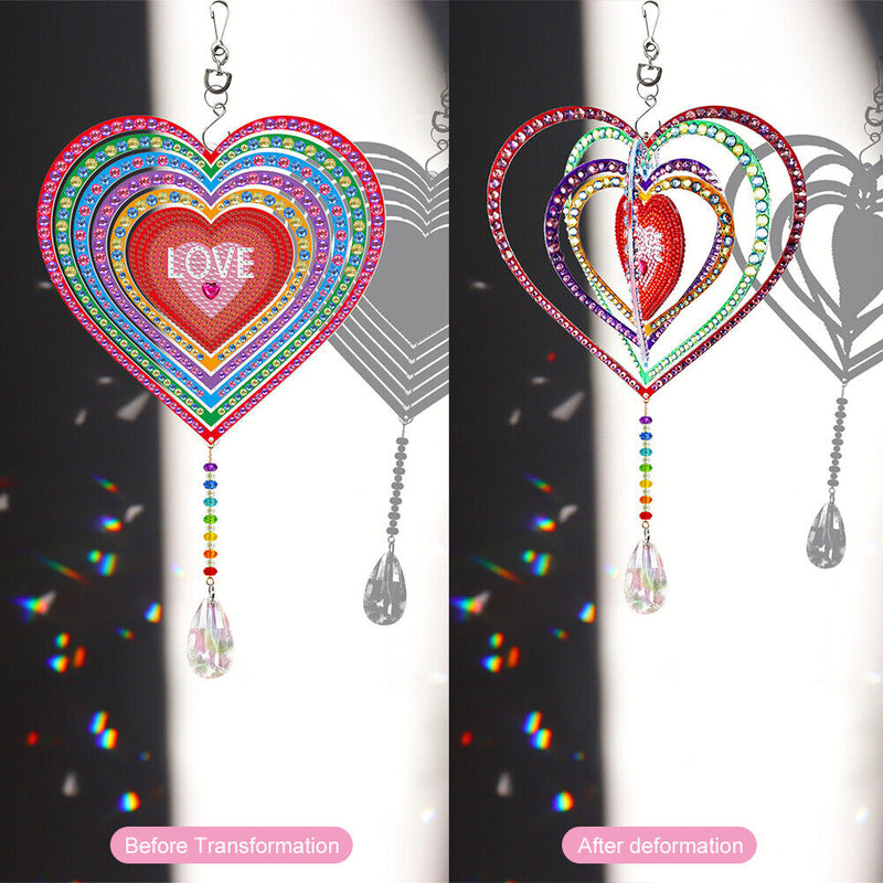 DIY Diamond Painting Double-sided Hanging Rotatable Wind Chime (GSP205) Newly