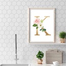 Handmade Flower Letter K 5D DIY Full Round Drill Drawing Kit Diamond Painti