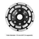 Diamond Segment Grinding Cup Wheel Disc 2 Row Stone Brick Grinder (115mm) Newly