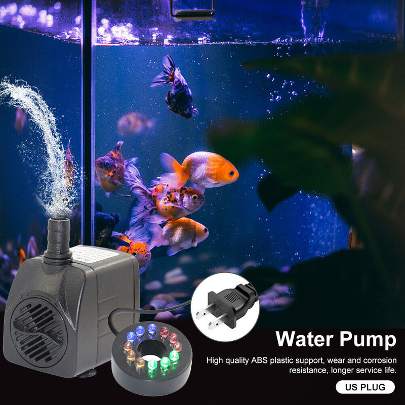 15W 1000L/H Submersible Water Pump Fish Tank Fountain Pond Garden Landscape Pump