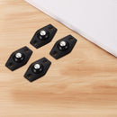 4x Adhesive Casters Pulley Rollers for Cabinet Trash Can Wheel Box (Black) Newly